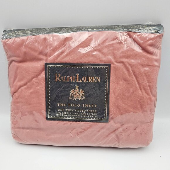 Vintage Ralph Lauren The Polo Sheet Solid Calico Rose Twin Fitted Sheet USA NEW - Picture 1 of 10